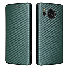 Coque Portefeuille Livre Cuir Etui Clapet L02Z pour Sharp Aquos Sense8 Vert