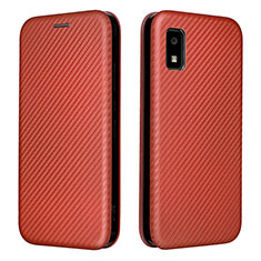 Coque Portefeuille Livre Cuir Etui Clapet L02Z pour Sharp Aquos wish Marron