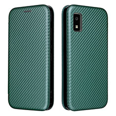 Coque Portefeuille Livre Cuir Etui Clapet L02Z pour Sharp Aquos wish Vert