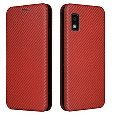 Coque Portefeuille Livre Cuir Etui Clapet L02Z pour Sharp Aquos wish3 Marron