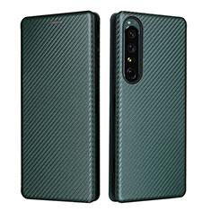 Coque Portefeuille Livre Cuir Etui Clapet L02Z pour Sony Xperia 1 IV SO-51C Vert