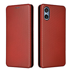 Coque Portefeuille Livre Cuir Etui Clapet L02Z pour Sony Xperia 5 V Marron