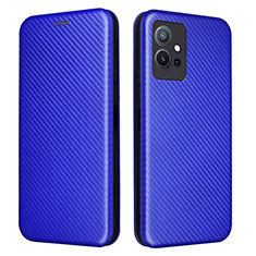 Coque Portefeuille Livre Cuir Etui Clapet L02Z pour Vivo iQOO Z6 5G Bleu