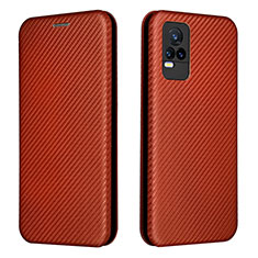 Coque Portefeuille Livre Cuir Etui Clapet L02Z pour Vivo V21e 4G Marron