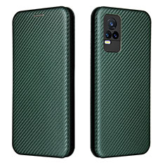 Coque Portefeuille Livre Cuir Etui Clapet L02Z pour Vivo V21e 4G Vert