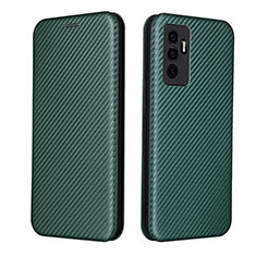 Coque Portefeuille Livre Cuir Etui Clapet L02Z pour Vivo V23e 5G Vert