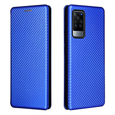 Coque Portefeuille Livre Cuir Etui Clapet L02Z pour Vivo X60 Pro 5G Bleu