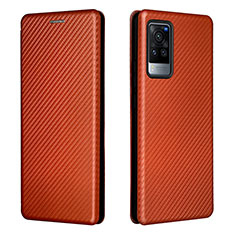 Coque Portefeuille Livre Cuir Etui Clapet L02Z pour Vivo X60 Pro 5G Marron