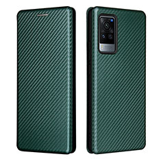 Coque Portefeuille Livre Cuir Etui Clapet L02Z pour Vivo X60 Pro 5G Vert