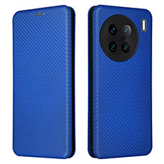 Coque Portefeuille Livre Cuir Etui Clapet L02Z pour Vivo X90 Pro+ Plus 5G Bleu