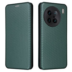 Coque Portefeuille Livre Cuir Etui Clapet L02Z pour Vivo X90 Pro+ Plus 5G Vert