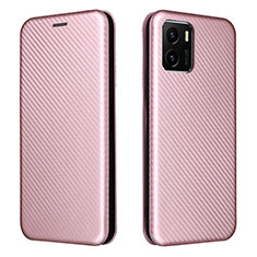 Coque Portefeuille Livre Cuir Etui Clapet L02Z pour Vivo Y01A Or Rose