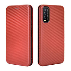 Coque Portefeuille Livre Cuir Etui Clapet L02Z pour Vivo Y11s Marron