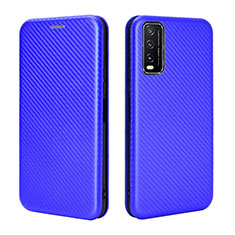 Coque Portefeuille Livre Cuir Etui Clapet L02Z pour Vivo Y12A Bleu