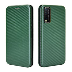 Coque Portefeuille Livre Cuir Etui Clapet L02Z pour Vivo Y12A Vert