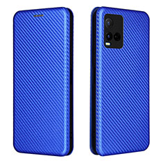 Coque Portefeuille Livre Cuir Etui Clapet L02Z pour Vivo Y21 Bleu