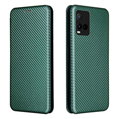 Coque Portefeuille Livre Cuir Etui Clapet L02Z pour Vivo Y21a Vert