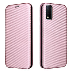 Coque Portefeuille Livre Cuir Etui Clapet L02Z pour Vivo Y3s (2021) Or Rose