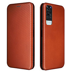 Coque Portefeuille Livre Cuir Etui Clapet L02Z pour Vivo Y51A Marron