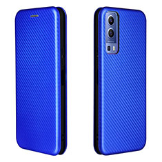 Coque Portefeuille Livre Cuir Etui Clapet L02Z pour Vivo Y52 5G Bleu