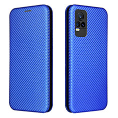 Coque Portefeuille Livre Cuir Etui Clapet L02Z pour Vivo Y73 (2021) Bleu