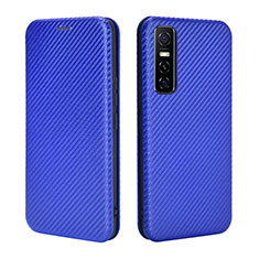 Coque Portefeuille Livre Cuir Etui Clapet L02Z pour Vivo Y73s 5G Bleu