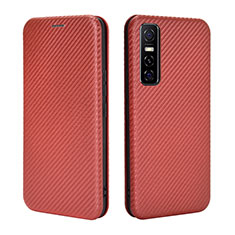 Coque Portefeuille Livre Cuir Etui Clapet L02Z pour Vivo Y73s 5G Marron