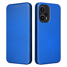 Coque Portefeuille Livre Cuir Etui Clapet L02Z pour Xiaomi Poco F5 5G Bleu