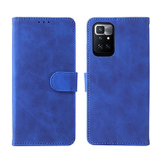 Coque Portefeuille Livre Cuir Etui Clapet L02Z pour Xiaomi Redmi 10 4G Bleu