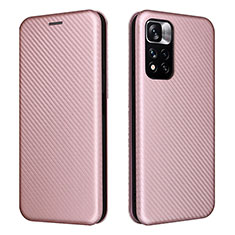 Coque Portefeuille Livre Cuir Etui Clapet L02Z pour Xiaomi Redmi Note 11 5G Or Rose