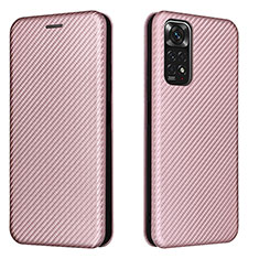 Coque Portefeuille Livre Cuir Etui Clapet L02Z pour Xiaomi Redmi Note 11S 4G Or Rose