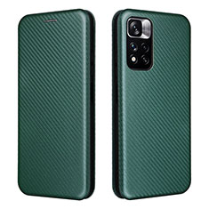 Coque Portefeuille Livre Cuir Etui Clapet L02Z pour Xiaomi Redmi Note 11S 5G Vert