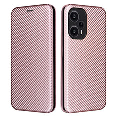 Coque Portefeuille Livre Cuir Etui Clapet L02Z pour Xiaomi Redmi Note 12 Turbo 5G Or Rose