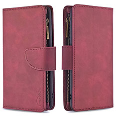 Coque Portefeuille Livre Cuir Etui Clapet L03 pour Apple iPhone 15 Pro Max Vin Rouge