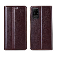 Coque Portefeuille Livre Cuir Etui Clapet L03 pour Huawei Honor Play4 Pro 5G Marron