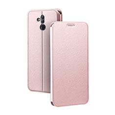 Coque Portefeuille Livre Cuir Etui Clapet L03 pour Huawei Mate 20 Lite Or Rose