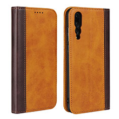 Coque Portefeuille Livre Cuir Etui Clapet L03 pour Huawei P20 Pro Orange