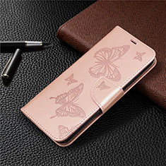 Coque Portefeuille Livre Cuir Etui Clapet L03 pour Huawei P40 Lite E Or Rose