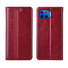 Coque Portefeuille Livre Cuir Etui Clapet L03 pour Motorola Moto One 5G Vin Rouge