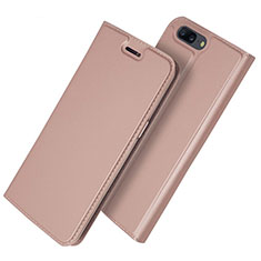 Coque Portefeuille Livre Cuir Etui Clapet L03 pour OnePlus 5T A5010 Or Rose