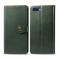 Coque Portefeuille Livre Cuir Etui Clapet L03 pour Oppo A12e Vert