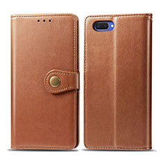 Coque Portefeuille Livre Cuir Etui Clapet L03 pour Oppo A5 Marron