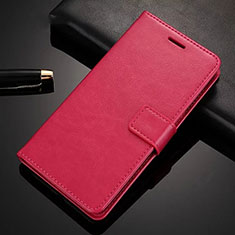 Coque Portefeuille Livre Cuir Etui Clapet L03 pour Oppo A92 Rose Rouge