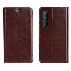 Coque Portefeuille Livre Cuir Etui Clapet L03 pour Oppo Reno3 Pro Marron