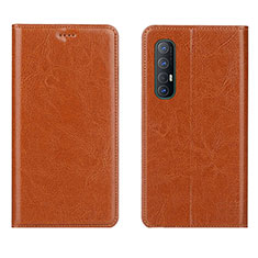 Coque Portefeuille Livre Cuir Etui Clapet L03 pour Oppo Reno3 Pro Orange