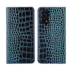 Coque Portefeuille Livre Cuir Etui Clapet L03 pour Oppo Reno5 5G Bleu