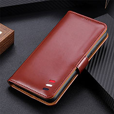 Coque Portefeuille Livre Cuir Etui Clapet L03 pour Realme C17 Marron