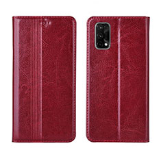 Coque Portefeuille Livre Cuir Etui Clapet L03 pour Realme V15 5G Vin Rouge