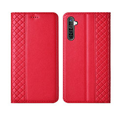 Coque Portefeuille Livre Cuir Etui Clapet L03 pour Realme X2 Rouge