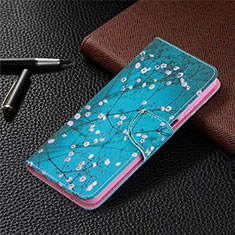 Coque Portefeuille Livre Cuir Etui Clapet L03 pour Samsung Galaxy A12 5G Bleu Ciel